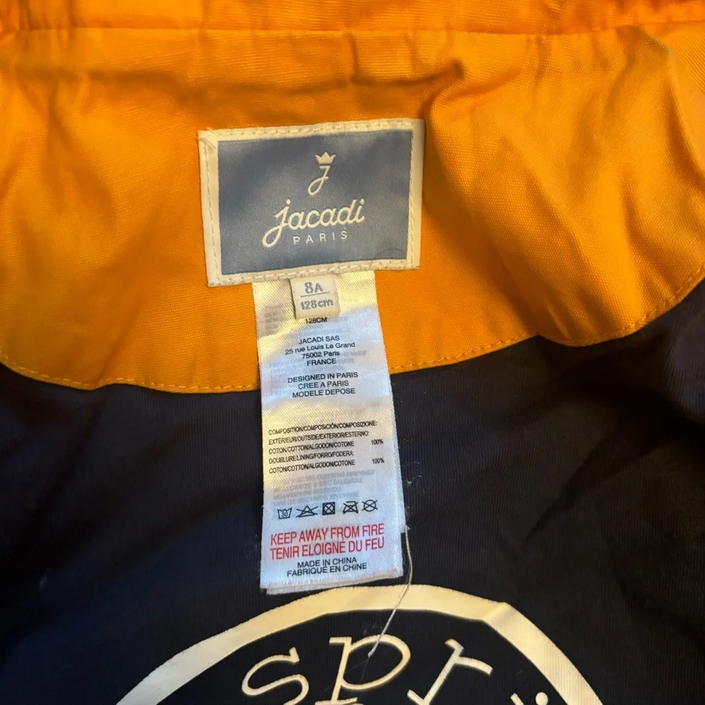 Jacadi Blue and Orange Raincoat for Stylish Weather Protection